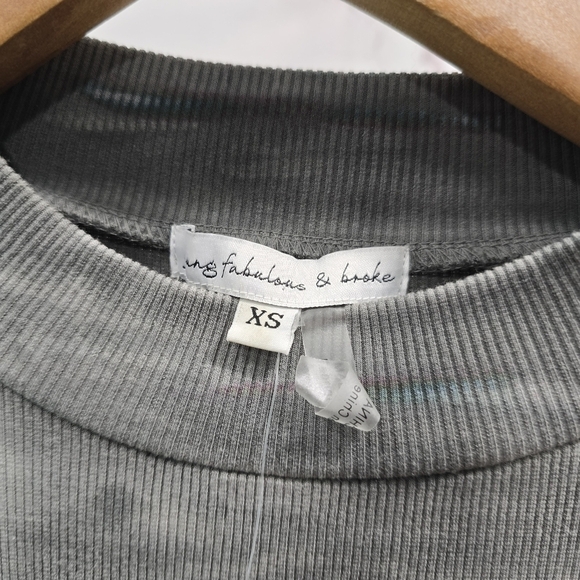 Young Fabulous And Broke Dress Womens XS Gray Tie Dye Ribbed Mini Mock Neck Mini - Picture 3 of 11